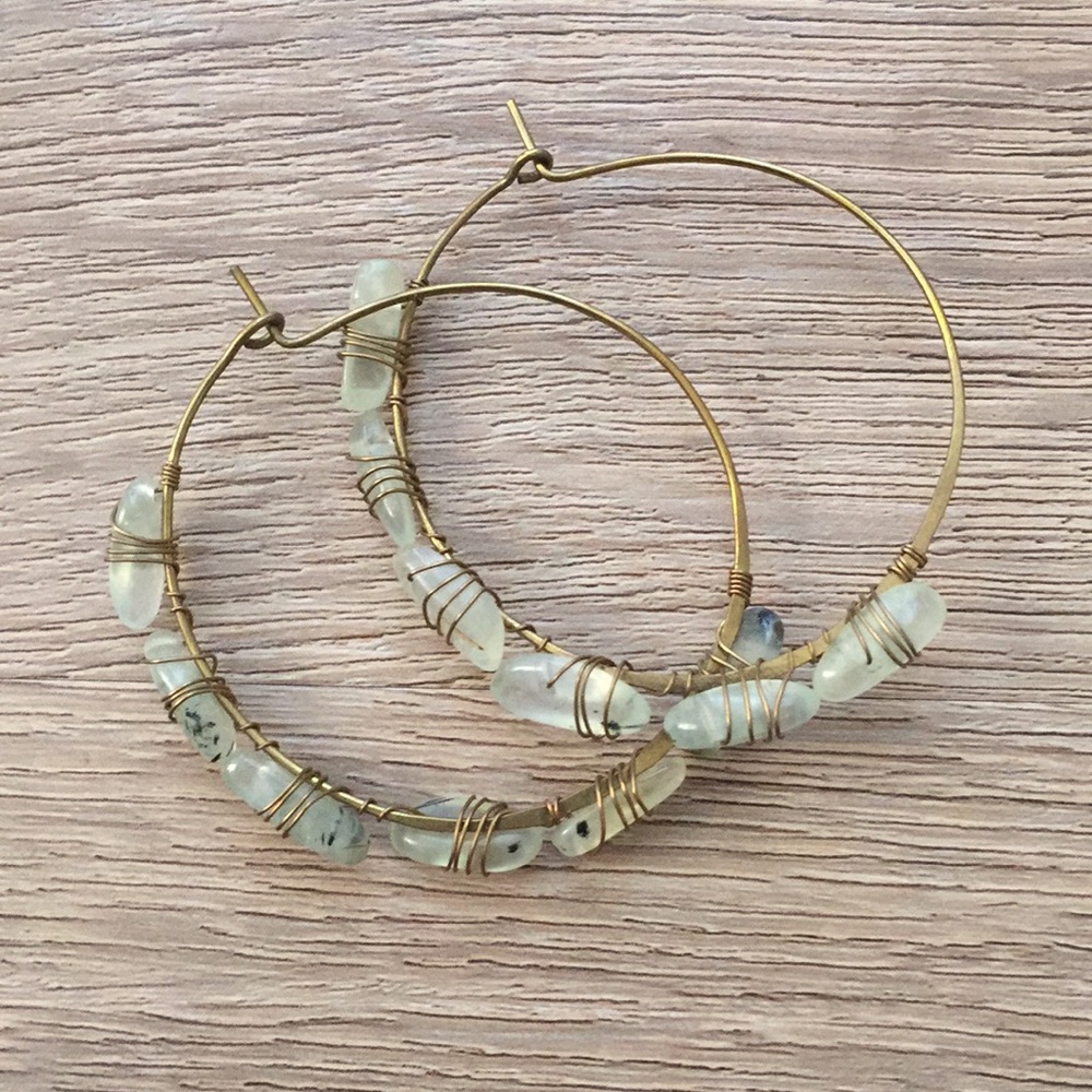 Anthropologie brass hoop earrings